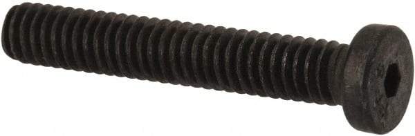 Made in USA - #8-32 UNC Hex Socket Drive, Low Socket Cap Screw - Grade 4037 Alloy Steel, Black Oxide Finish, Fully Threaded, 1" Length Under Head - Industrial Tool & Supply