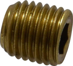 Made in USA - 1/16-27, 5/16" OAL, Brass Socket Pressure Plug - 3/4" Taper per Foot, 5/32" Hex Key - Industrial Tool & Supply