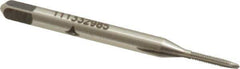 Cleveland - #0-80 UNF, 2 Flute, Bright Finish, High Speed Steel Spiral Point Tap - Plug Chamfer, Right Hand Thread, 1-11/16" OAL, 0.31" Thread Length, 2B Class of Fit, Series 1011 - Exact Industrial Supply