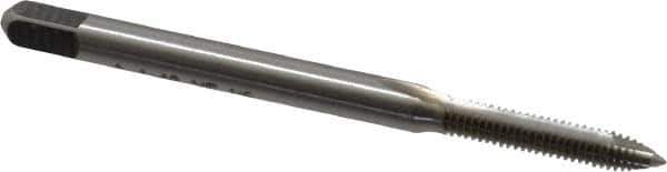 Cleveland - #4-48 UNF, 2 Flute, Bright Finish, High Speed Steel Spiral Point Tap - Plug Chamfer, Right Hand Thread, 1-7/8" OAL, 0.31" Thread Length, 2B Class of Fit, Series 1011 - Exact Industrial Supply