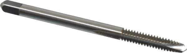 Cleveland - #6-32 UNC, 2 Flute, Bright Finish, High Speed Steel Spiral Point Tap - Plug Chamfer, Right Hand Thread, 50.8mm OAL, 0.38" Thread Length, 3B Class of Fit, Series 1011 - Exact Industrial Supply