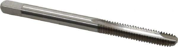 Cleveland - #8-32 UNC, 2 Flute, Bright Finish, High Speed Steel Spiral Point Tap - Bottoming Chamfer, Right Hand Thread, 2-1/8" OAL, 19.05mm Thread Length, 2B Class of Fit, Series 1012 - Exact Industrial Supply