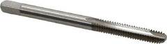 Cleveland - #8-32 UNC, 2 Flute, Bright Finish, High Speed Steel Spiral Point Tap - Bottoming Chamfer, Right Hand Thread, 2-1/8" OAL, 19.05mm Thread Length, 2B Class of Fit, Series 1012 - Exact Industrial Supply