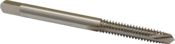 Cleveland - #10-24 UNC, 2 Flute, Bright Finish, High Speed Steel Spiral Point Tap - Plug Chamfer, Right Hand Thread, 2-3/8" OAL, 1/2" Thread Length, Series 1011 - Exact Industrial Supply