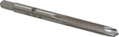 Cleveland - #10-32 UNF, 2 Flute, Bright Finish, High Speed Steel Spiral Point Tap - Plug Chamfer, Right Hand Thread, 2-3/8" OAL, 1/2" Thread Length, Series 1011 - Exact Industrial Supply