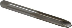 Cleveland - 1/4-28 UNF, 2 Flute, Bright Finish, High Speed Steel Spiral Point Tap - Plug Chamfer, Right Hand Thread, 63.5mm OAL, 25.4mm Thread Length, 3B Class of Fit, Series 1011 - Exact Industrial Supply