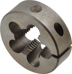 Cle-Line - 5/8-18 UNF Thread, 1-1/2" Outside Diam High Speed Steel Round Die - 1/2" Thick, Right Hand Thread, Adjustable - Exact Industrial Supply