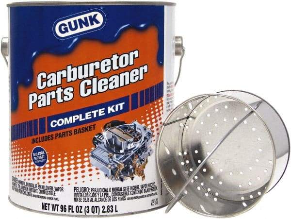 Gunk - Nonchlorinated Carburetor & Parts Cleaner - 96 oz Pail with Dip Basket - Industrial Tool & Supply