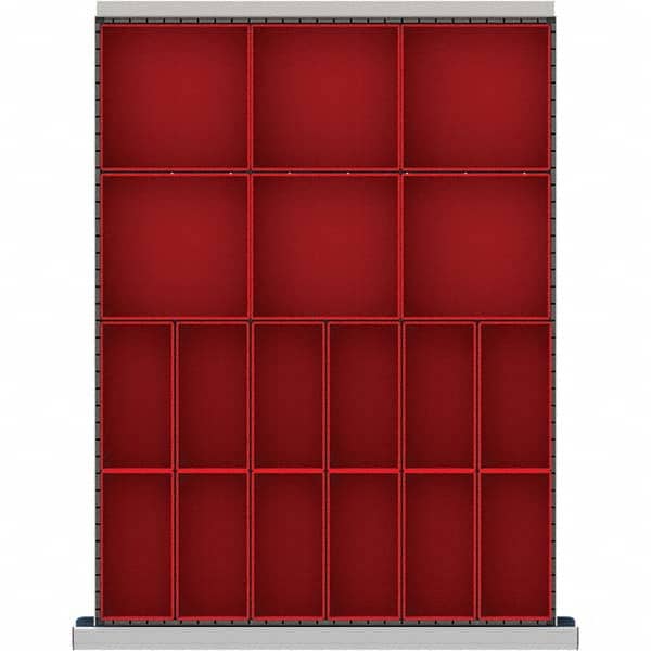 LISTA - 18-Compartment Drawer Divider Layout for 3.15" High Drawers - Industrial Tool & Supply
