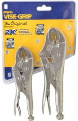 Irwin - 2 Piece Locking Plier Set - Comes in Display Card - Industrial Tool & Supply