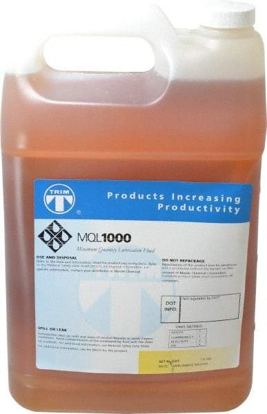 Master Fluid Solutions - Trim MQL 1000, 1 Gal Bottle Cutting Fluid - Straight Oil, For Drilling, Milling, Reaming, Sawing, Tapping - Industrial Tool & Supply