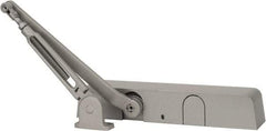 Falcon - Push & Pull Side Mount, Medium Duty Multi Size Hold Open Door Closer Full Cover Power Operated Damper - Nonhanded, Aluminum Finish - Industrial Tool & Supply