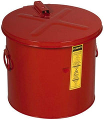 Justrite - 8 Gallon Capacity, Coated Steel, Red Dip Tank - 14-1/4 Inch High x 15-5/8 Inch Diameter, Includes Fusible Link - Industrial Tool & Supply
