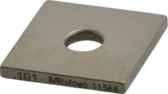 Mitutoyo - 0.101" Square Steel Gage Block - Accuracy Grade 0, Includes Certificate of Inspection - Industrial Tool & Supply