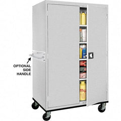 Sandusky Lee - 5 Shelf Mobile Storage Cabinet - Steel, 46" Wide x 24" Deep x 72" High, Dove Gray - Industrial Tool & Supply