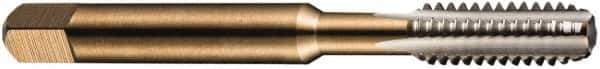 DORMER - M3.5x0.35 Metric Fine 6H 3 Flute Bright Finish High Speed Steel Straight Flute Machine Tap - Bottoming, Right Hand Thread, 48mm OAL, 12.5mm Thread Length, Oversize - Exact Industrial Supply