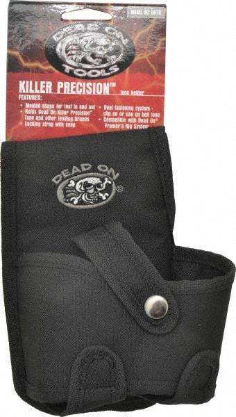 Dead On - 1 Pocket Tape Measure Holster - Polyester, Black, 5" Wide x 7" High - Industrial Tool & Supply