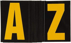 Made in USA - Letter Label - Legend: A-Z, English, Yellow & Black - Industrial Tool & Supply