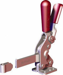 De-Sta-Co - 1,000 Lb Holding Capacity, Vertical Handle, Manual Hold Down Toggle Clamp - 64° Handle Movement, 76° Bar Opening, Solid Bar, Flanged Base, Carbon Steel - Industrial Tool & Supply