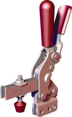 De-Sta-Co - 1,000 Lb Holding Capacity, Vertical Handle, Manual Hold Down Toggle Clamp - 64° Handle Movement, 76° Bar Opening, U-Bar, Straight Base, Carbon Steel - Industrial Tool & Supply