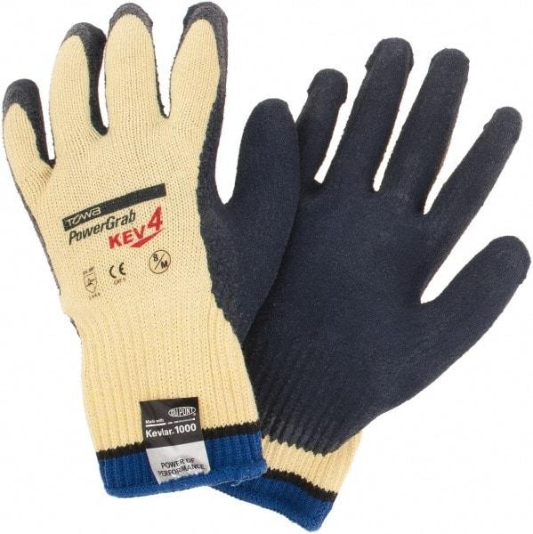 PIP - Size M, ANSI Cut Lvl A3, Cut Resistant Gloves - Palm & Fingers Coated, Yellow/Blue - Industrial Tool & Supply