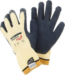 PIP - Size L, ANSI Cut Lvl A3, Cut Resistant Gloves - Palm & Fingers Coated, Yellow/Blue - Industrial Tool & Supply