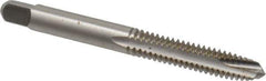 Kennametal - 1/4-20 UNC, 3 Flute, Bright Finish, High Speed Steel Spiral Point Tap - Plug Chamfer, Right Hand Thread, 2-1/2" OAL, 1" Thread Length, 0.255" Shank Diam, 3B Class of Fit, Series 5301 - Exact Industrial Supply