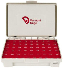 Vermont Gage - 55 Piece, 0.21-1.29 mm Diameter Plug and Pin Gage Set - Minus 0.01 mm Tolerance, Class ZZ - Industrial Tool & Supply