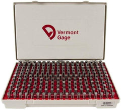 Vermont Gage - 200 Piece, 10.01-13.99 mm Diameter Plug and Pin Gage Set - Minus 0.01 mm Tolerance, Class ZZ - Industrial Tool & Supply