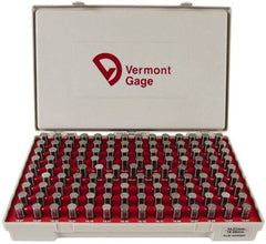 Vermont Gage - 125 Piece, 14.01-16.49 mm Diameter Plug and Pin Gage Set - Minus 0.01 mm Tolerance, Class ZZ - Industrial Tool & Supply