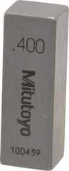 Mitutoyo - 0.4" Rectangular Steel Gage Block - Accuracy Grade AS-1, Includes Certificate of Inspection - Industrial Tool & Supply