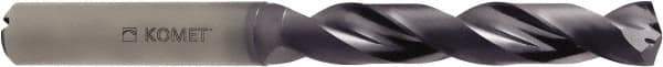 Komet - 3.5mm 140° Solid Carbide Jobber Drill - TiAlN Finish, Right Hand Cut, Spiral Flute, Straight Shank, 66mm OAL - Industrial Tool & Supply
