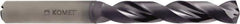 Komet - 12.5mm 140° Solid Carbide Jobber Drill - TiAlN Finish, Right Hand Cut, Spiral Flute, Straight Shank, 124mm OAL - Industrial Tool & Supply