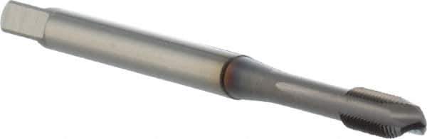 OSG - M4x0.50 Metric Fine, 3 Flute, TiCN Finish, Powdered Metal Spiral Point Tap - Plug Chamfer, Right Hand Thread, 63mm OAL, 8.2mm Thread Length, 0.168" Shank Diam, 6H Class of Fit, Series 16510 - Exact Industrial Supply