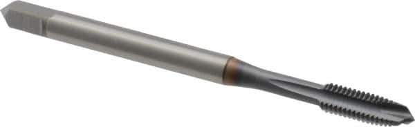 OSG - #10-32 UNF, 3 Flute, TiCN Finish, Powdered Metal Spiral Point Tap - Plug Chamfer, Right Hand Thread, 70mm OAL, 12.5mm Thread Length, 0.194" Shank Diam, 2B Class of Fit, Series 16515 - Exact Industrial Supply