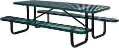 Vestil - 96" Long x 61-5/8" Wide x 30.38" High Stationary Activity/Utility Table without Back Rests - Green, Steel - Industrial Tool & Supply