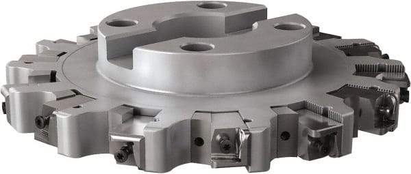 Seco - Shell Mount Connection, 1.26" Cutting Width, 2.402" Depth of Cut, 10" Cutter Diam, 2-1/2" Hole Diam, 7 Tooth Indexable Slotting Cutter - R335.25 Toolholder, XNHQ, LNHQ Insert, Right Hand Cutting Direction - Industrial Tool & Supply