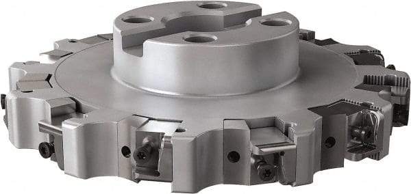 Seco - Shell Mount Connection, 1.024" Cutting Width, 2.209" Depth of Cut, 8" Cutter Diam, 1-1/2" Hole Diam, 6 Tooth Indexable Slotting Cutter - R335.25 Toolholder, XNHQ, LNHQ Insert, Right Hand Cutting Direction - Industrial Tool & Supply
