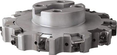 Seco - Shell Mount Connection, 1.024" Cutting Width, 2.209" Depth of Cut, 8" Cutter Diam, 1-1/2" Hole Diam, 6 Tooth Indexable Slotting Cutter - R335.25 Toolholder, XNHQ, LNHQ Insert, Right Hand Cutting Direction - Industrial Tool & Supply