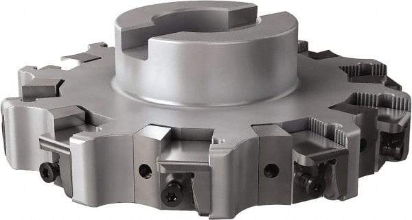 Seco - Shell Mount Connection, 0.63" Cutting Width, 1.579" Depth of Cut, 6" Cutter Diam, 1-1/2" Hole Diam, 10 Tooth Indexable Slotting Cutter - R335.25 Toolholder, XNHQ, LNHQ Insert, Right Hand Cutting Direction - Industrial Tool & Supply