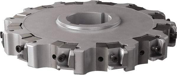 Seco - Arbor Hole Connection, 0.63" Cutting Width, 2.492" Depth of Cut, 200mm Cutter Diam, 1.9685" Hole Diam, 12 Tooth Indexable Slotting Cutter - 335.25 Toolholder, XNHQ, LNHQ Insert, Right Hand Cutting Direction - Industrial Tool & Supply
