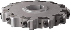 Seco - Arbor Hole Connection, 0.63" Cutting Width, 2.492" Depth of Cut, 200mm Cutter Diam, 1.9685" Hole Diam, 12 Tooth Indexable Slotting Cutter - 335.25 Toolholder, XNHQ, LNHQ Insert, Right Hand Cutting Direction - Industrial Tool & Supply