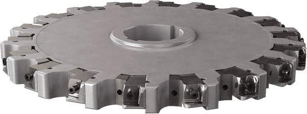 Seco - Arbor Hole Connection, 0.63" Cutting Width, 4.461" Depth of Cut, 315mm Cutter Diam, 2.3622" Hole Diam, 18 Tooth Indexable Slotting Cutter - 335.25 Toolholder, XNHQ, LNHQ Insert, Right Hand Cutting Direction - Industrial Tool & Supply