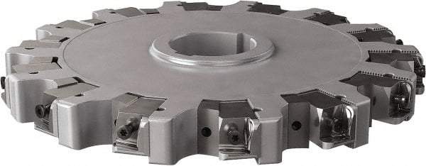Seco - Arbor Hole Connection, 0.63" Cutting Width, 3.476" Depth of Cut, 250mm Cutter Diam, 1.9685" Hole Diam, 14 Tooth Indexable Slotting Cutter - 335.25 Toolholder, XNHQ, LNHQ Insert, Right Hand Cutting Direction - Industrial Tool & Supply