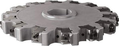 Seco - Arbor Hole Connection, 0.63" Cutting Width, 3.476" Depth of Cut, 250mm Cutter Diam, 1.9685" Hole Diam, 14 Tooth Indexable Slotting Cutter - 335.25 Toolholder, XNHQ, LNHQ Insert, Right Hand Cutting Direction - Industrial Tool & Supply