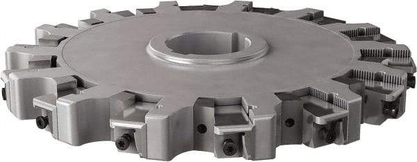Seco - Arbor Hole Connection, 0.63" Cutting Width, 3.413" Depth of Cut, 10" Cutter Diam, 2" Hole Diam, 14 Tooth Indexable Slotting Cutter - 335.25 Toolholder, XNHQ, LNHQ Insert, Right Hand Cutting Direction - Industrial Tool & Supply