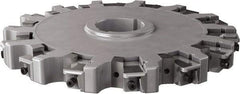 Seco - Arbor Hole Connection, 0.63" Cutting Width, 3.413" Depth of Cut, 10" Cutter Diam, 2" Hole Diam, 14 Tooth Indexable Slotting Cutter - 335.25 Toolholder, XNHQ, LNHQ Insert, Right Hand Cutting Direction - Industrial Tool & Supply