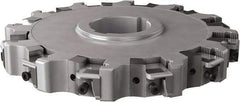 Seco - Arbor Hole Connection, 0.63" Cutting Width, 2.413" Depth of Cut, 8" Cutter Diam, 2" Hole Diam, 12 Tooth Indexable Slotting Cutter - 335.25 Toolholder, XNHQ, LNHQ Insert, Right Hand Cutting Direction - Industrial Tool & Supply