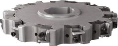 Seco - Arbor Hole Connection, 1.26" Cutting Width, 2.492" Depth of Cut, 200mm Cutter Diam, 1.9685" Hole Diam, 6 Tooth Indexable Slotting Cutter - 335.25 Toolholder, XNHQ, LNHQ Insert, Right Hand Cutting Direction - Industrial Tool & Supply