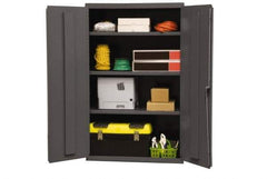 Durham - 3 Shelf Locking Storage Cabinet - Steel, 36" Wide x 18" Deep x 60" High, Gray - Industrial Tool & Supply